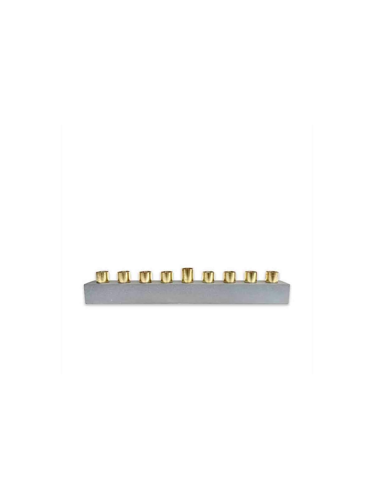 Urban Concrete Menorah With Brass , Modern Hanukkah Menorahs , Israeli