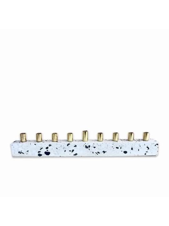 Urban Concrete Menorah With Brass , Modern Hanukkah Menorahs , Israeli