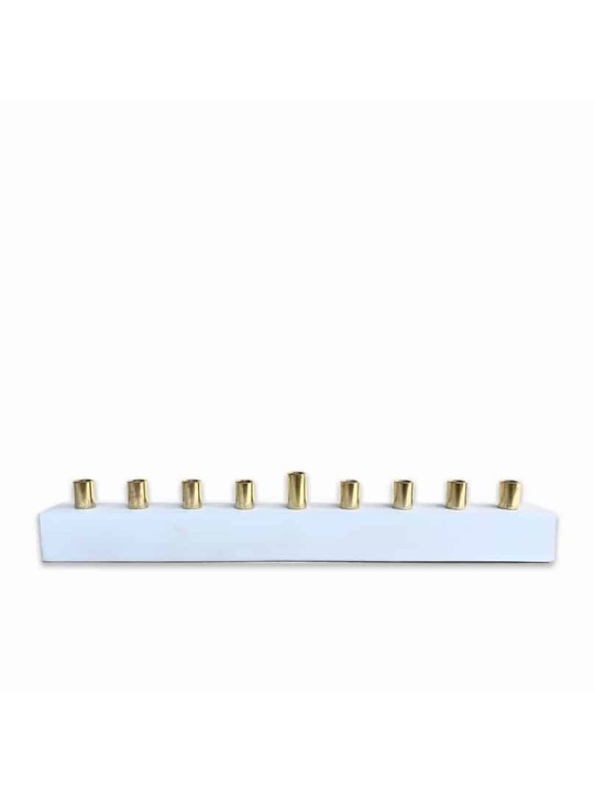 Urban Concrete Menorah With Brass , Modern Hanukkah Menorahs , Israeli