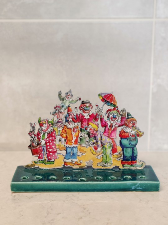 Multicolored Circus Clowns Hanukiah From Ceramic a , Colorful Hanukkah