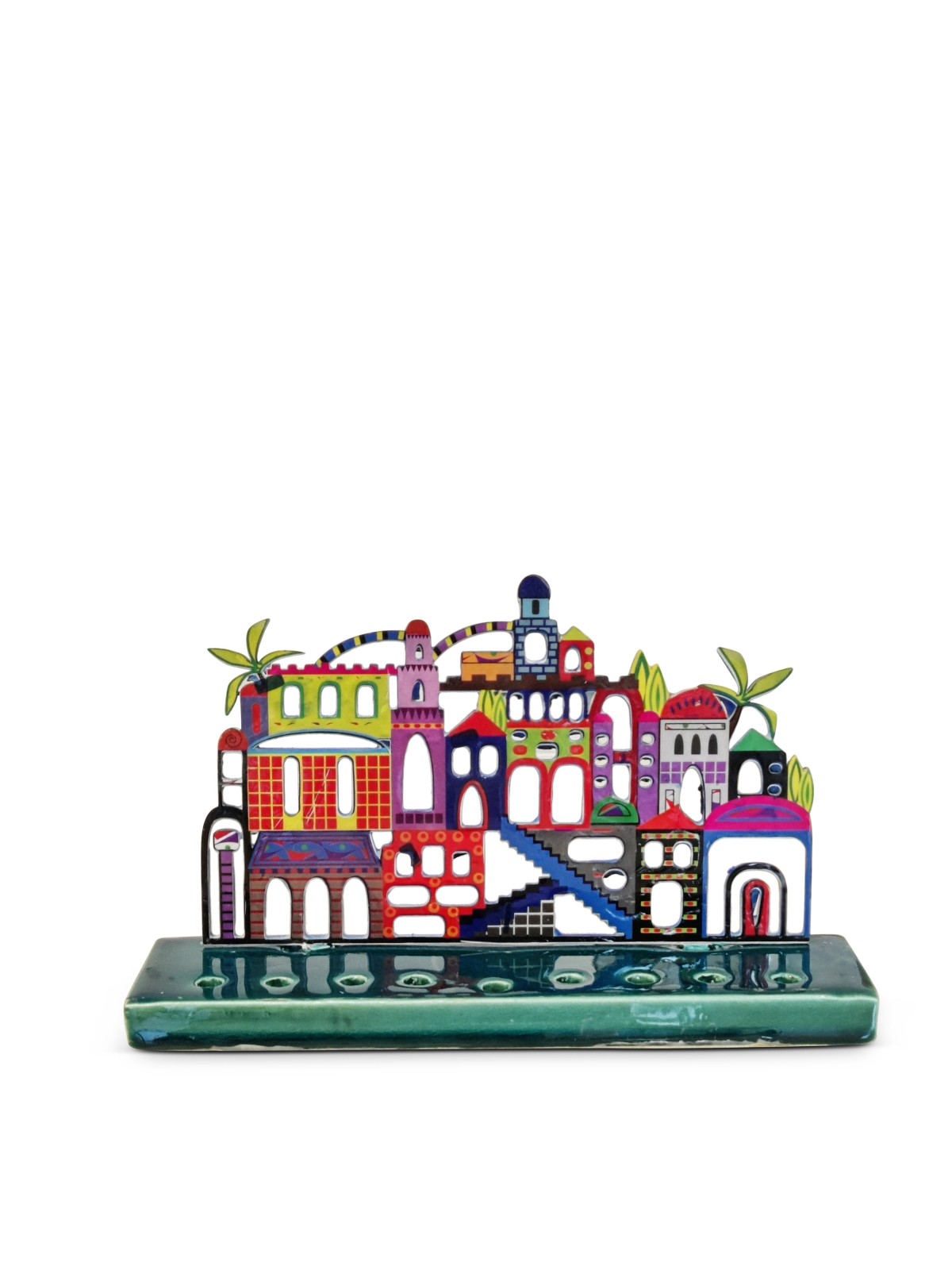 מיוחד Multi Color Metal Cut Out ירושלים חנוכה, חנוכה צבעוני