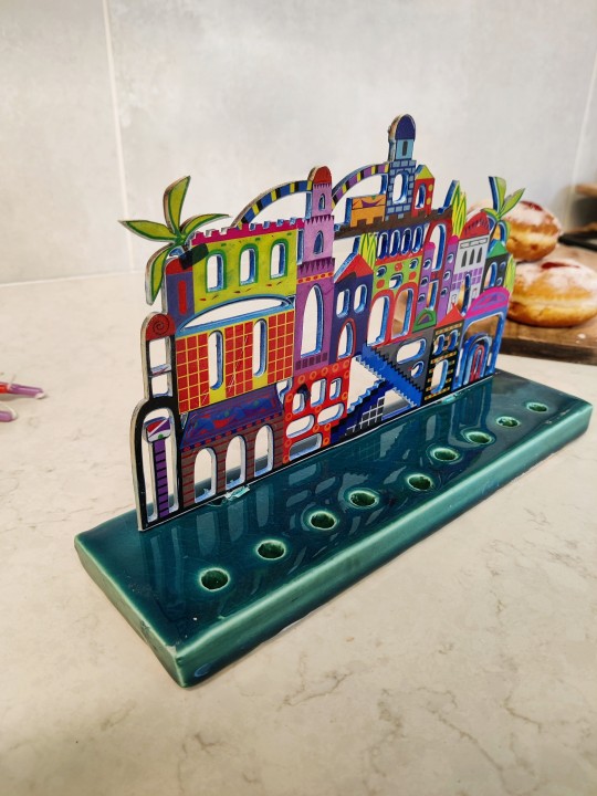 Special Multi Color Metal Cut Out Jerusalem Hanukk , Colorful Hanukkah