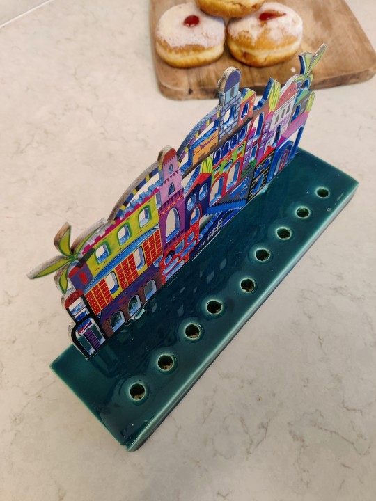 Special Multi Color Metal Cut Out Jerusalem Hanukk , Colorful Hanukkah