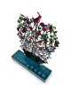 Multicolored Painted Metal Menorah with Flowers an , Colorful Hanukkah