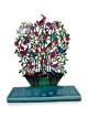 Menorah en métal peint multicolore avec des fleurs et Hanukkah colorée