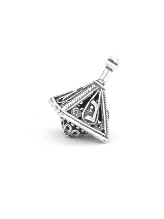 Unique Ancient Filigree Design Silver Triangle Sha , Dreidels , Israel