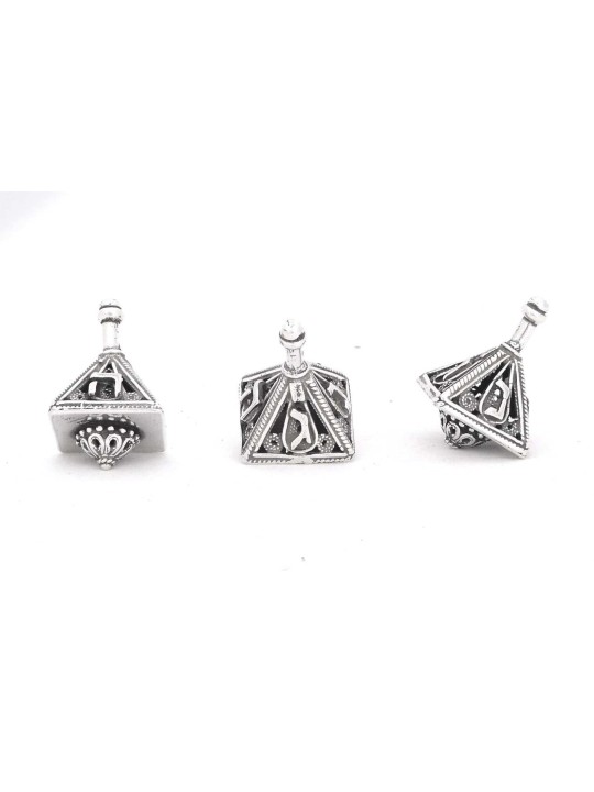 Unique Ancient Filigree Design Silver Triangle Sha , Dreidels , Israel