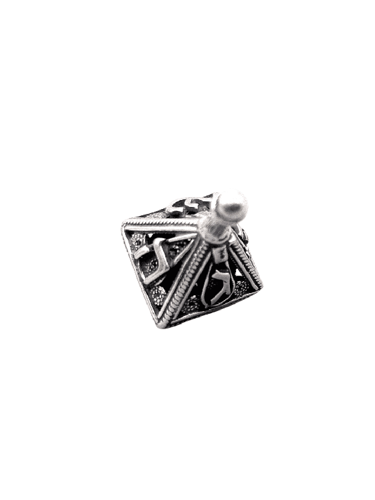 Triangle d'argent de conception antique unique en filigrane Sha, Dreidels, Israël