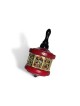 Vintage Large Wood and Brass Dreidel in Deep Red a , Dreidels , Israel