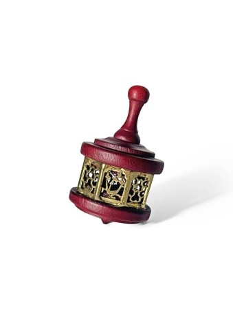 Huge Filigree Crimson Dreidel Crafted from Solid W , Dreidels , Israel