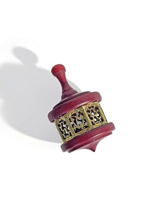 Énorme Dreidel cramoisi en filigrane fabriqué à partir de Solid W , Dreidels , Israël