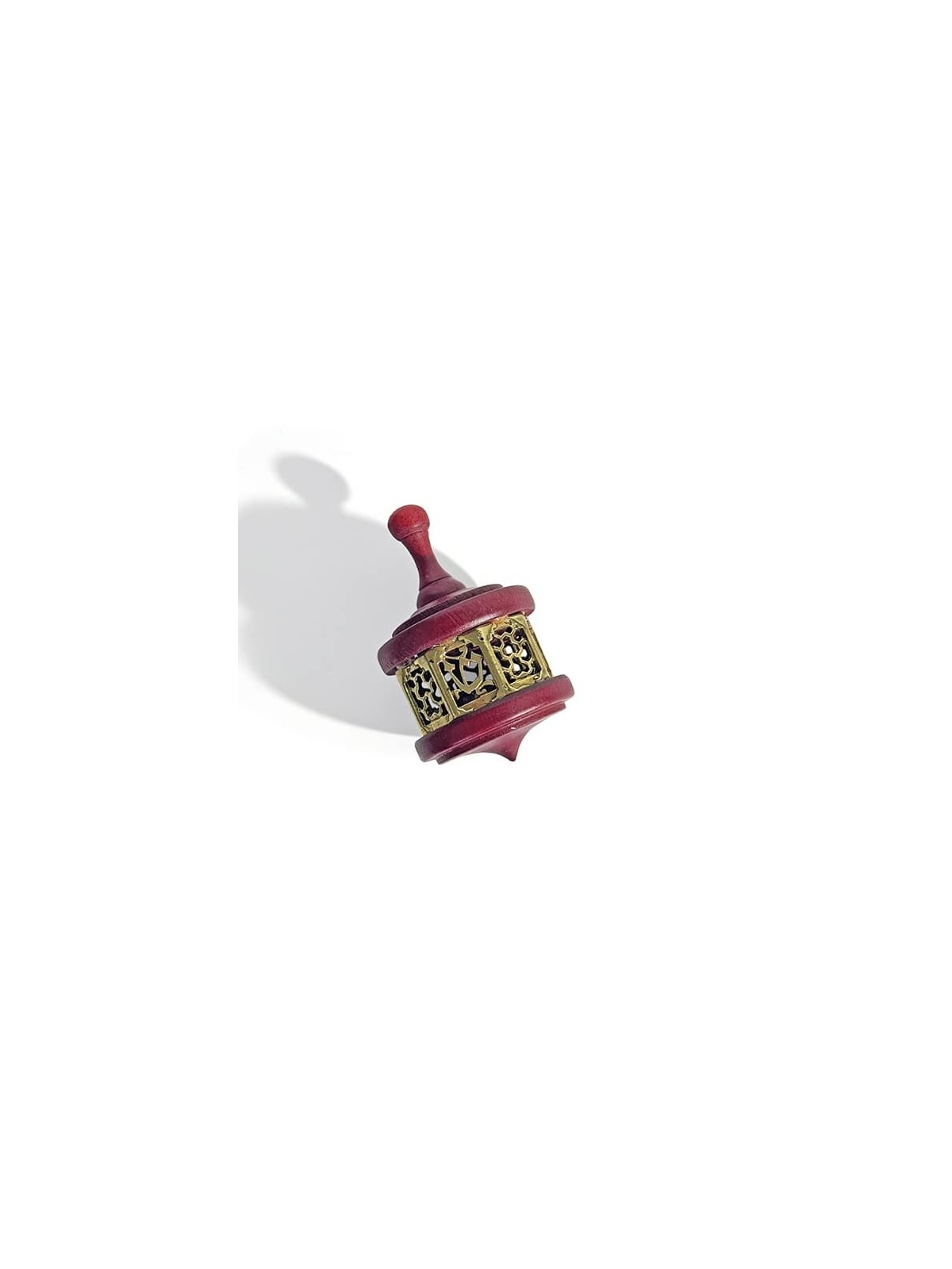 Huge Filigree Crimson Dreidel Crafted from Solid W , Dreidels , Israel