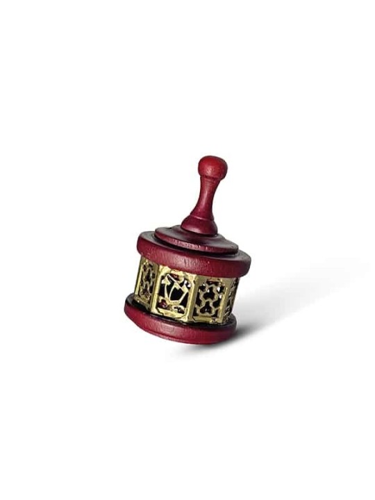 Huge Filigree Crimson Dreidel Crafted from Solid W , Dreidels , Israel