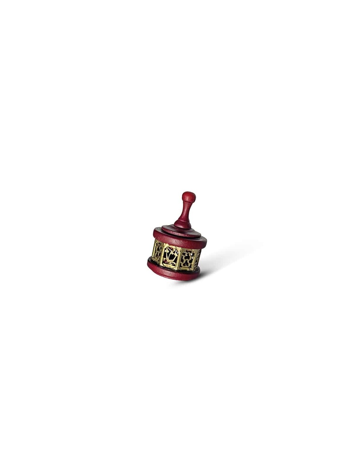 Huge Filigree Crimson Dreidel Crafted from Solid W , Dreidels , Israel