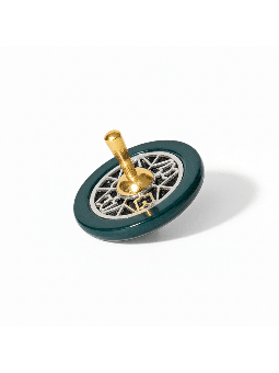 Handcrafted Wooden Dreidel with Brass Handle and S , Dreidels , Israel