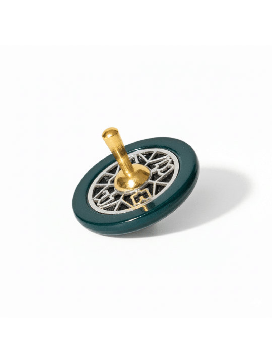 Handcrafted Wooden Dreidel with Brass Handle and S , Dreidels , Israel