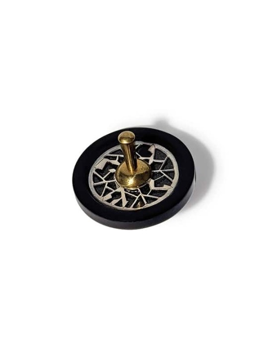 Handcrafted Wooden Dreidel with Brass Handle and S , Dreidels , Israel