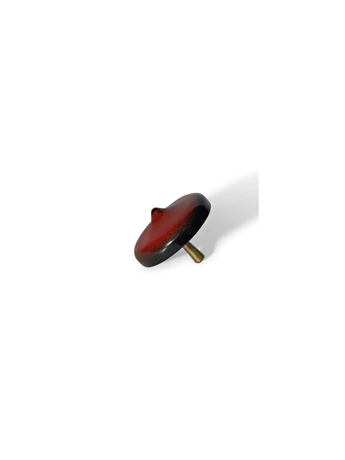 Handcrafted Wooden Dreidel with Brass Handle and S , Dreidels , Israel