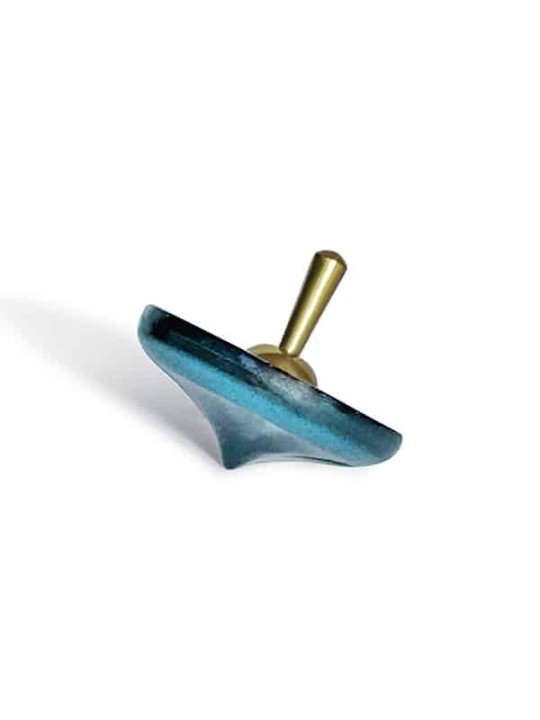 Handcrafted Wooden Dreidel with Brass Handle and S , Dreidels , Israel