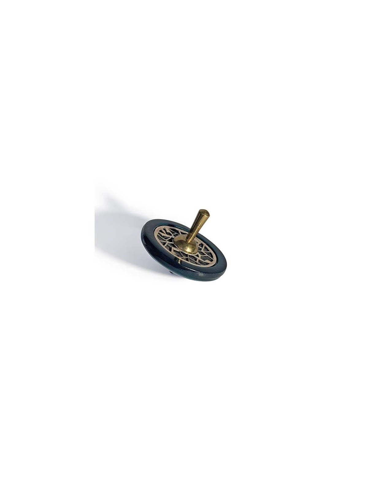 Handcrafted Wooden Dreidel with Brass Handle and S , Dreidels , Israel