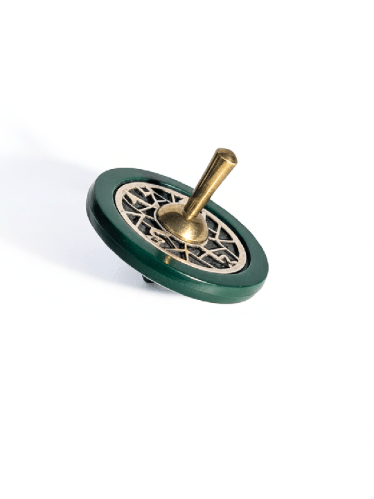 Dreidel en bois fabriqué à la main avec poignée en laiton et S , Dreidels , Israël