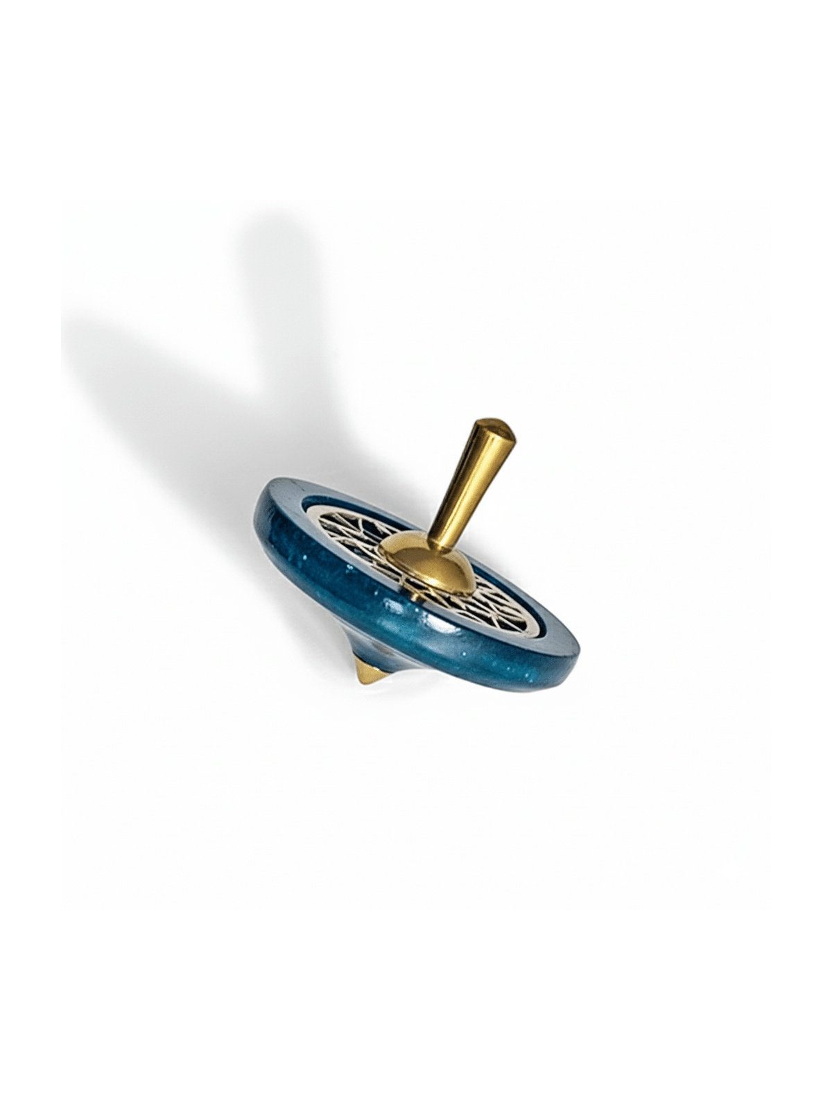 Dreidel en bois fabriqué à la main avec poignée en laiton et S , Dreidels , Israël
