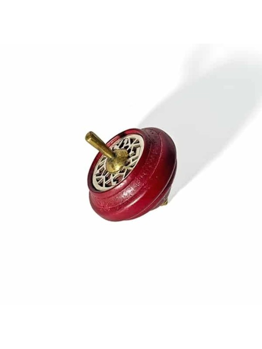 Dreidel en bois noir de grande taille avec filigrane argenté, Dreidels, Israël