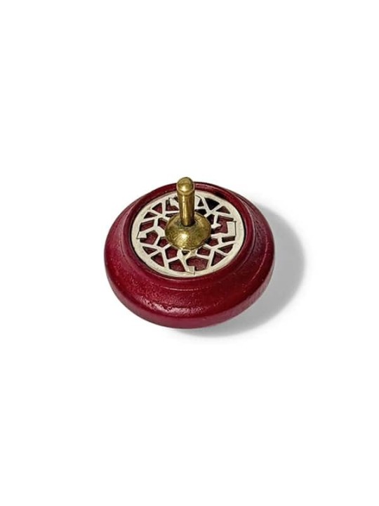 Big Size Black Wooden Dreidel with Silver Filigree , Dreidels , Israel