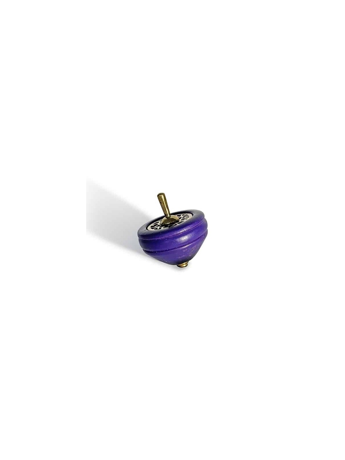 Grand Dreidel Royal Turquoise avec Laiton et Silve , Dreidels , Israël