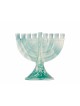 Elegant Blue Ceramic Menorah , Tu B'Av Gifts , Israeli Judaica