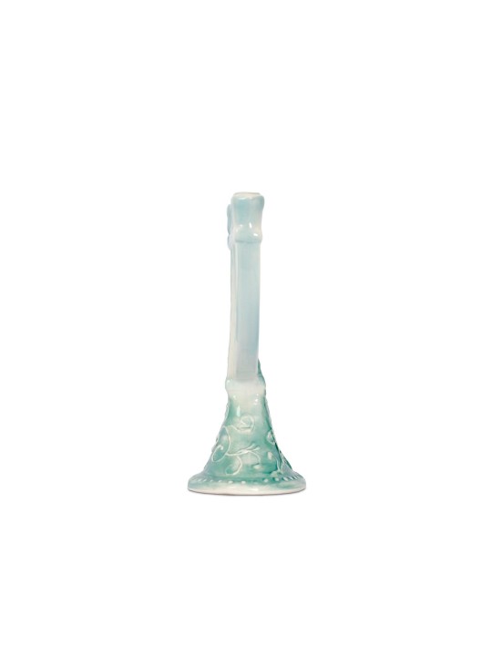 Élégante Menorah en céramique bleue, cadeaux Tu B'Av, Judaica israélienne