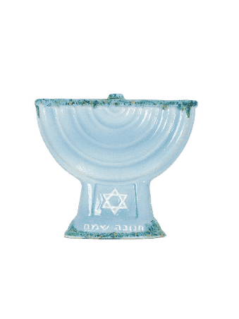 Menorah Hanukkah en céramique avec un Magen David, Menorahs Hanukkah modernes