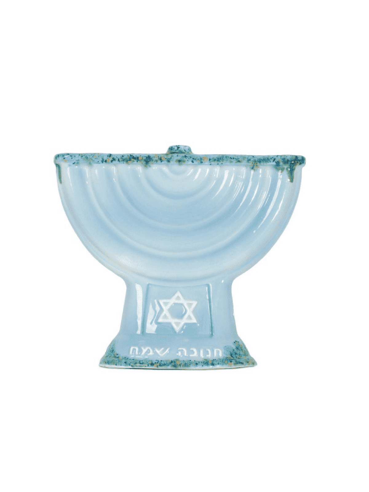 Menorah Hanukkah en céramique avec un Magen David, Menorahs Hanukkah modernes