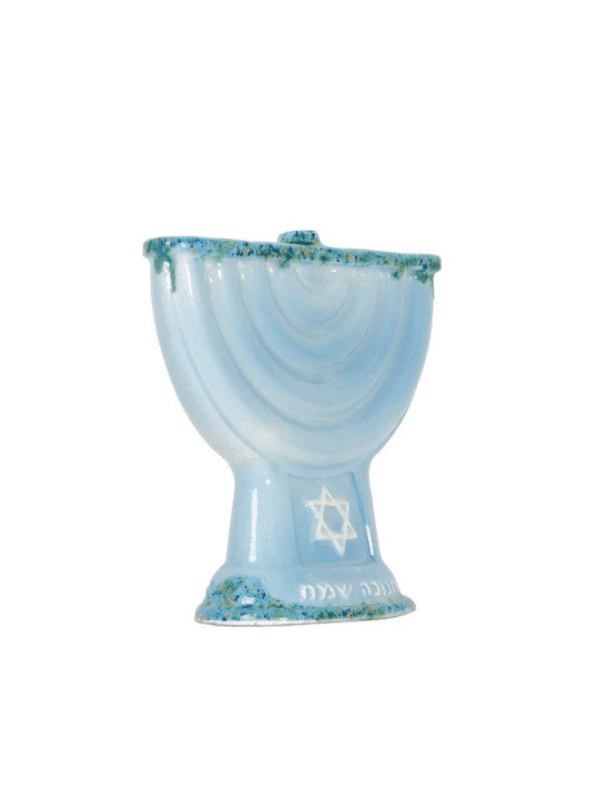 Menorah Hanukkah en céramique avec un Magen David, Menorahs Hanukkah modernes
