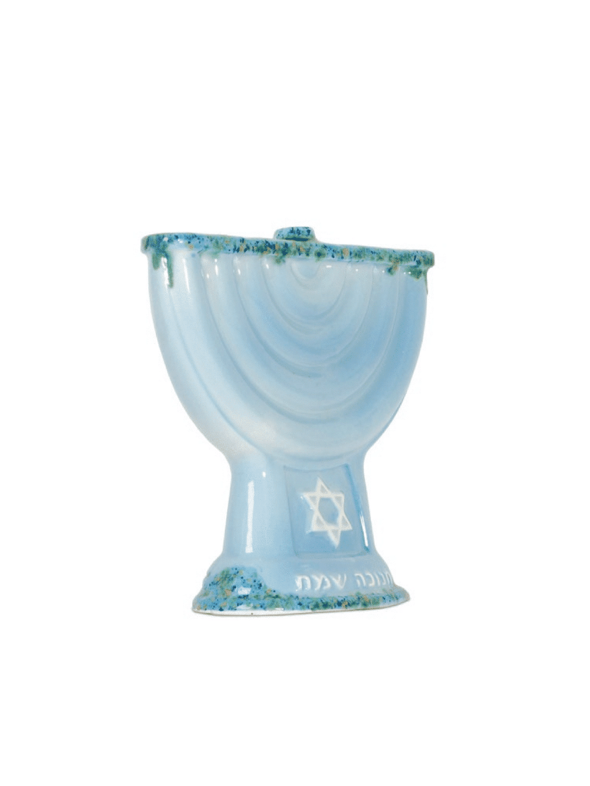 Menorah Hanukkah en céramique avec un Magen David, Menorahs Hanukkah modernes