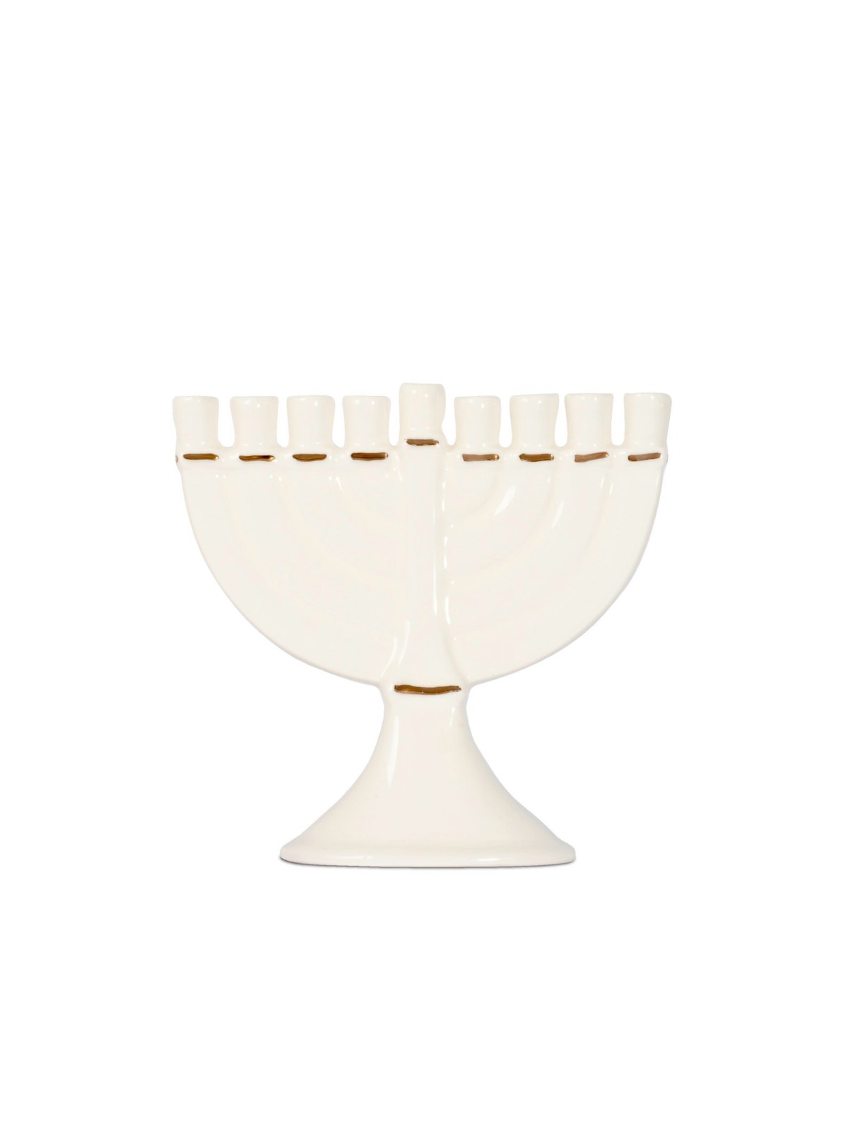 Menorah en céramique Hanukkah avec garniture en or classique, cadeaux Tu B'Av, J israélien