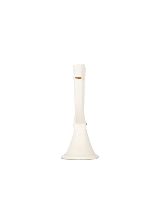 Classic gold Trim Hanukkah Ceramic Menorah , Tu B'Av Gifts , Israeli J