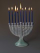 Traditional Design Blue Ceramic Hanukkah Menorah , Modern Hanukkah Men