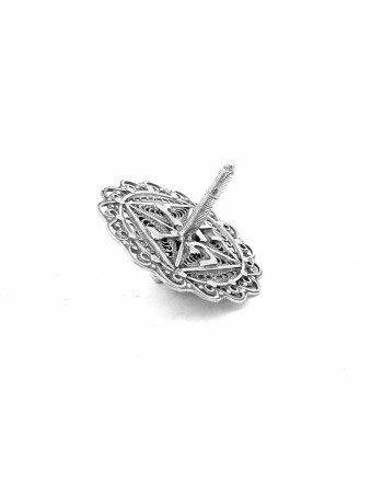 Dreidel en filigrane de forme plate unique de Sterling S, Dreidels, Israël