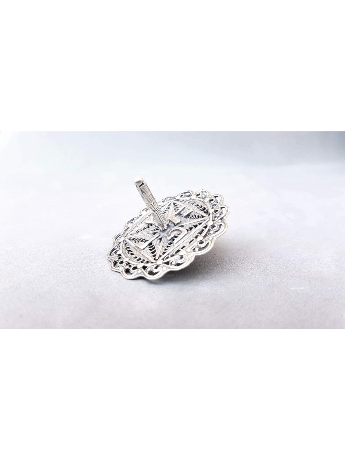 Dreidel en filigrane de forme plate unique de Sterling S, Dreidels, Israël
