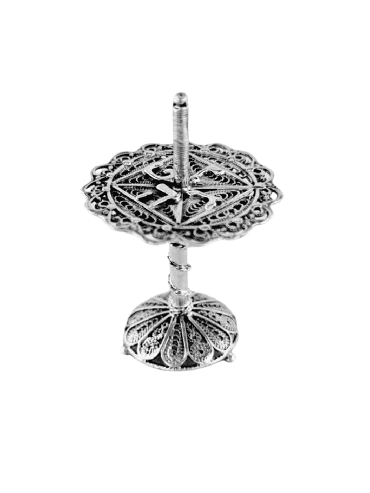 Dreidel en filigrane de forme plate unique de Sterling S, Dreidels, Israël
