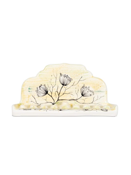 Antique-Style Chanukiah in Yellow with Flowers , Tu B'Av Gifts , Israe