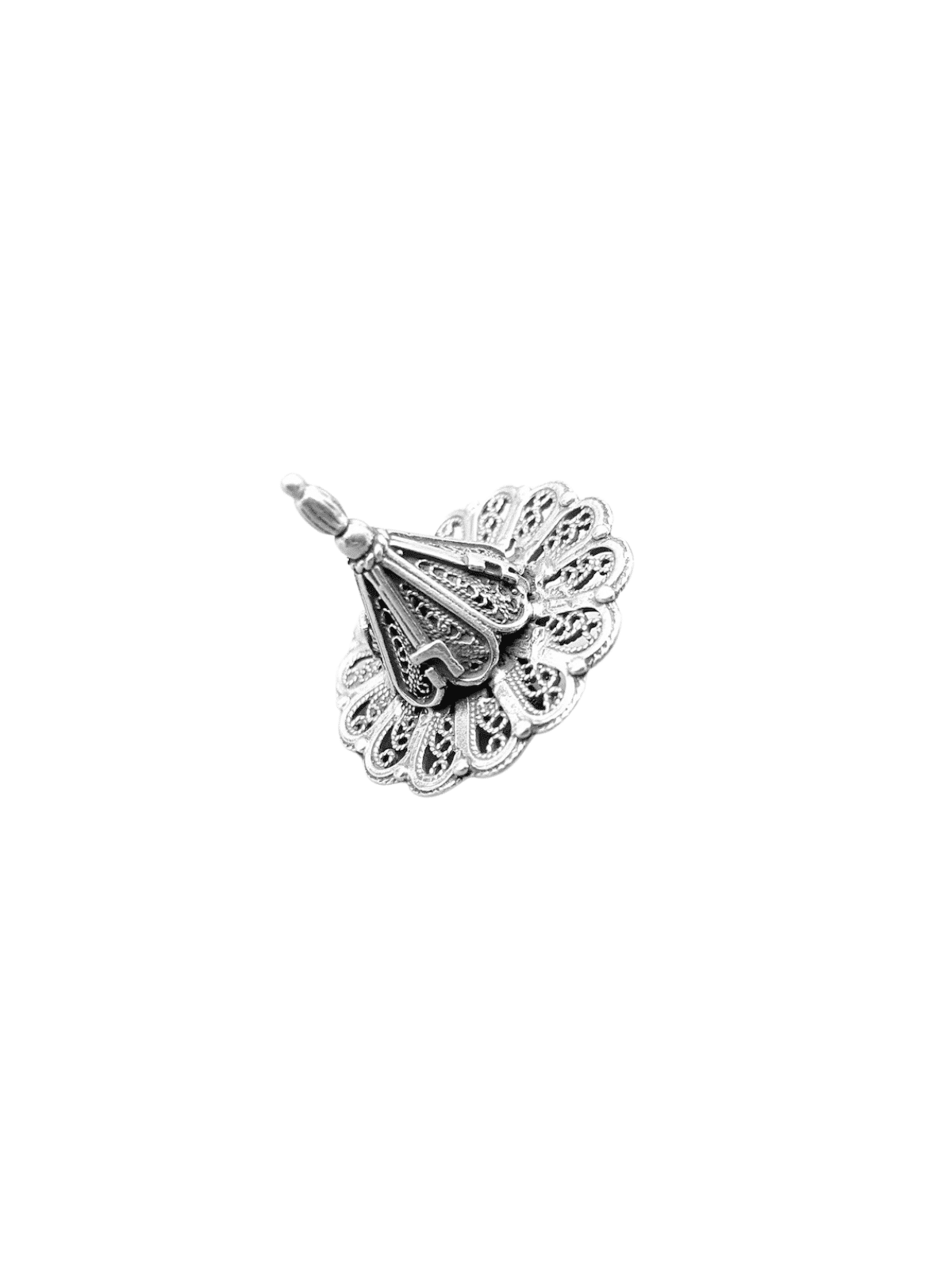 Delicate and Special Sterling Silver Flower Shape  , Dreidels , Israel
