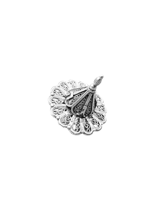 Forme de fleur en argent sterling délicate et spéciale, Dreidels, Israël