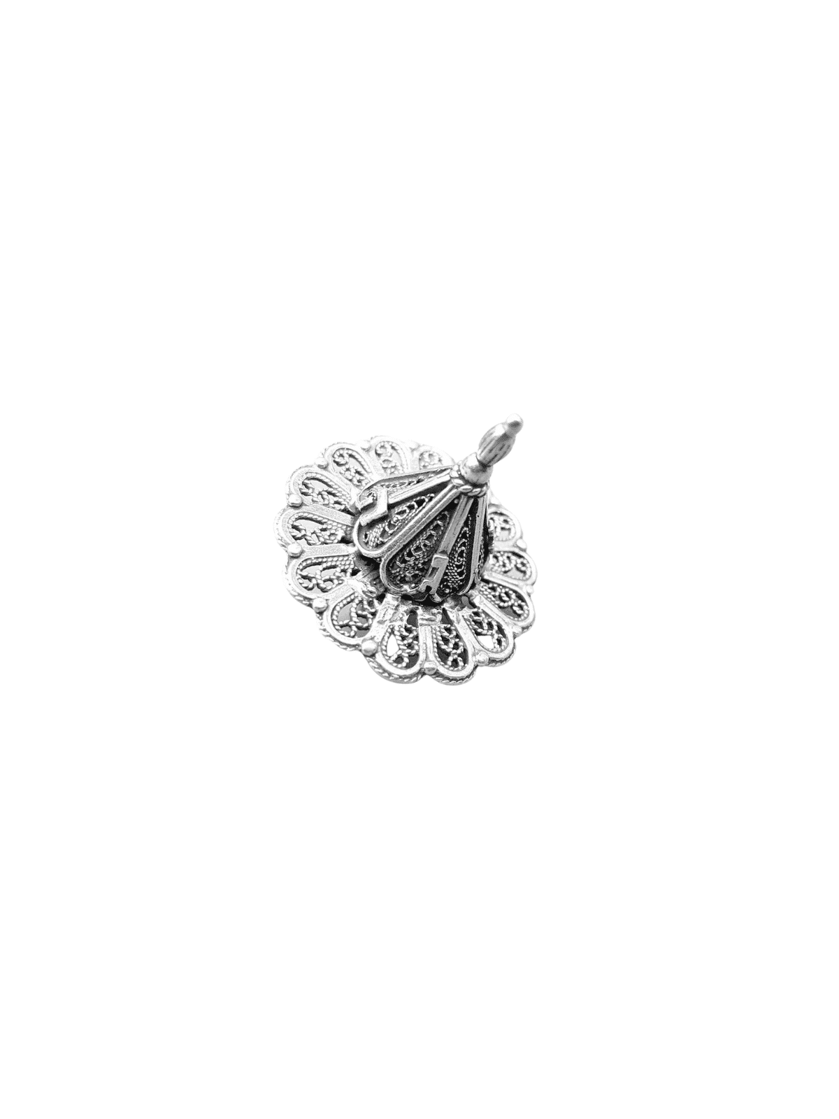 Delicate and Special Sterling Silver Flower Shape  , Dreidels , Israel