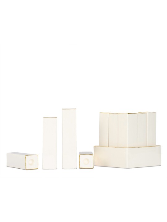 Lego menorah made of Ceramics , Tu B'Av Gifts , Israeli Judaica