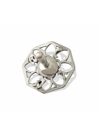 Floral Small Sterling Silver Dreidel , Dreidels , Israeli Judaica