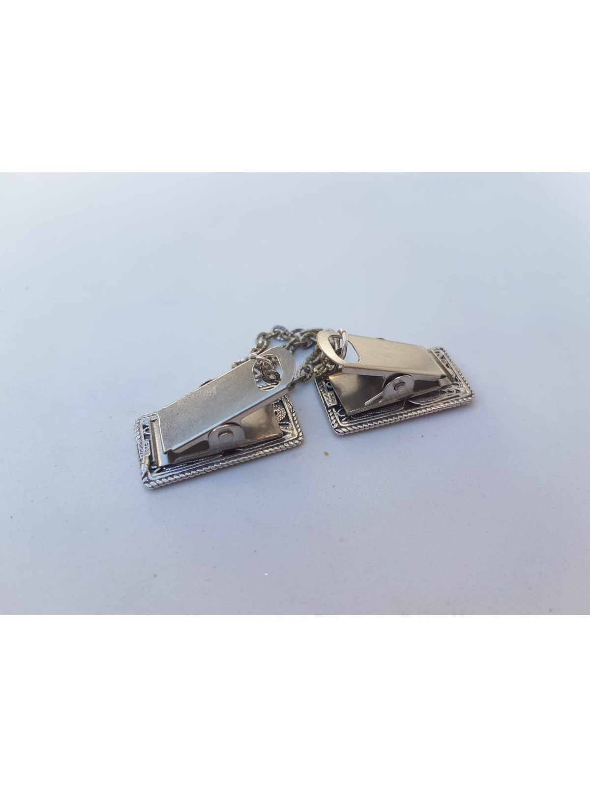 Vintage Style Sterling Silver Menorah Tallit Clips , Passover Gifts ,