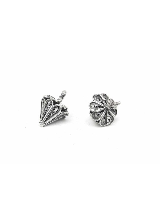 Teardrop Designed Meticulous Tiny Sterling Silver  , Dreidels , Israel