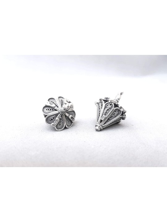 Teardrop conçu méticuleux minuscule argent sterling , Dreidels , Israël